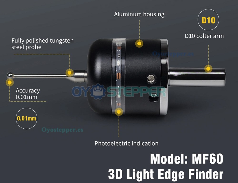 Palpador de cantos 3D fotoel&eacute;ctrico con indicador luminoso para fresadora